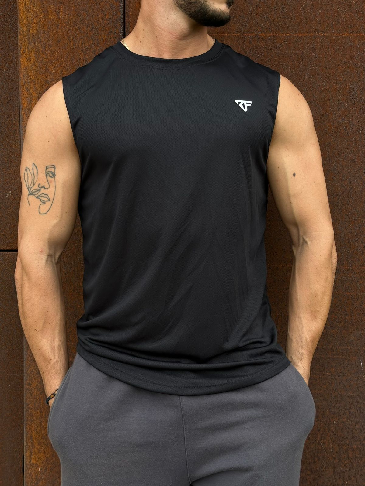 Longline Tank negro